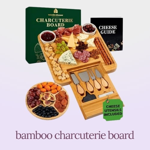 Charcuterie Board Bamboo Cheese Platter - Woodenhouse